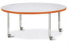 Jonticraft Berries® Round Activity Table - 48" Diameter, Mobile - Gray/Orange/Gray