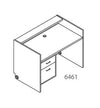 Tesco Circulation Desk 6461 Recessed 30" H Work Surface, With One Box, One File Drawer Hanging Pedestal,, 36" Wide, 32" h, 36"h, 39"h