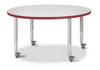 Jonticraft Berries® Round Activity Table - 42" Diameter, Mobile - Gray/Red/Gray