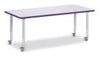Jonticraft Berries® Rectangle Activity Table - 30" X 60", Mobile - Gray/Blue/Gray