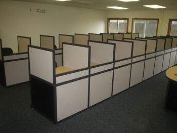 Interior Concepts Carrel with laminate panels, wire management