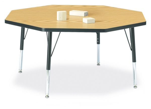 Jonticraft Berries® Octagon Activity Table - 48" X 48", E-height - Maple/Maple/Camel