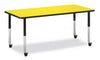 Jonticraft Berries® Rectangle Activity Table - 30" X 72", Mobile - Gray/Yellow/Gray