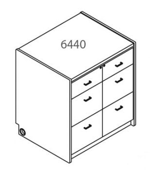 Tesco Circulation Desk 6440 2 Box Drawers, 4 File Drawers, 32