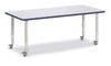 Jonticraft Berries® Rectangle Activity Table - 30" X 72", Mobile - Gray/Purple/Gray