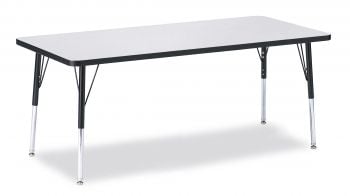 Jonticraft Berries® Rectangle Activity Table - 30" X 72", A-height - Gray/Red/Gray