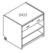 Tesco Circulation Desk 6433 Open, 1 Shelf, 1 Drawer, 32" h, 36"h, 39"h