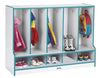 Rainbow AccentsÂ® Toddler 5 Section Coat Locker with Step -  with Trays - Red