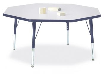Jonticraft Berries® Octagon Activity Table - 48" X 48", Mobile - Gray/Purple/Gray