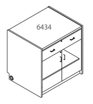 Tesco Circulation Desk 6434 Storage, Hinged Doors, 1 Shelf, 1 Drawer, 32" h, 36"h, 39"h