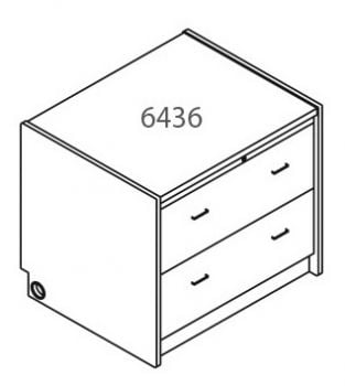 Tesco Circulation Desk 6436 Storage,  2 Lateral File Drawers, 32