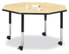 Jonticraft Berries® Octagon Activity Table - 48" X 48", Mobile - Gray/Yellow/Gray