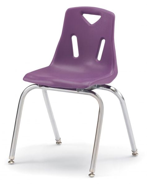 Jonticraft Berries® Stacking Chairs with Chrome-Plated Legs - 16" Ht - Set of 6 - Purple