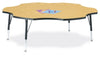Jonticraft Berries® Six Leaf Activity Table - 60", A-height - Maple/Maple/Camel