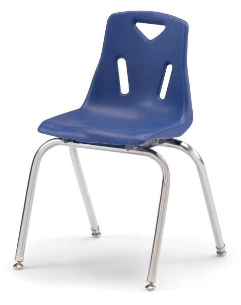 Jonticraft Berries® Stacking Chair with Chrome-Plated Legs - 14" Ht - Blue
