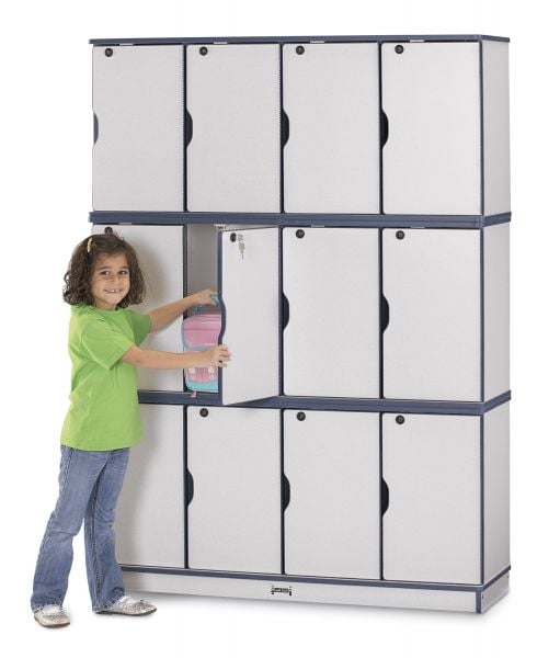 Rainbow AccentsÂ® Stacking Lockable Lockers -  Triple Stack - Teal