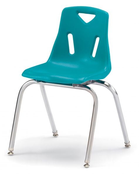 Jonticraft Berries® Stacking Chair with Chrome-Plated Legs - 18" Ht - Teal