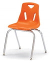 Jonticraft Berries® Stacking Chairs with Chrome-Plated Legs - 18" Ht - Set of 6 - Orange