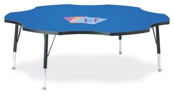 Jonticraft Berries® Six Leaf Activity Table - 60", E-height - Gray/Blue/Blue