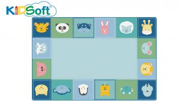 Carpets for Kids KIDSoft™ Baby Animals Border Rug - Soft