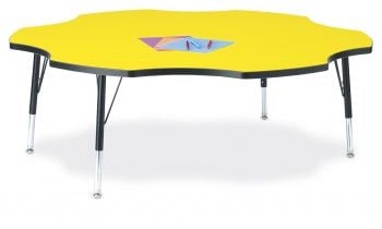 Jonticraft Berries® Six Leaf Activity Table - 60", E-height - Yellow/Black/Black