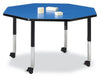 Jonticraft Berries® Octagon Activity Table - 48" X 48", Mobile - Yellow/Black/Black