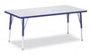 Jonticraft Berries® Rectangle Activity Table - 24" X 48", T-height - Gray/Navy/Gray