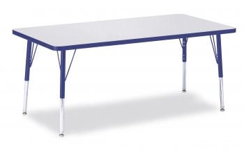 Jonticraft Berries® Rectangle Activity Table - 24" X 48", T-height - Gray/Navy/Gray
