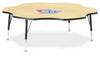 Jonticraft Berries® Six Leaf Activity Table - 60", A-height - Gray/Teal/Teal