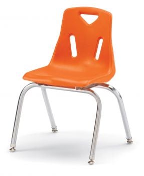 Jonticraft Berries® Stacking Chairs with Chrome-Plated Legs - 16" Ht - Set of 6 - Orange