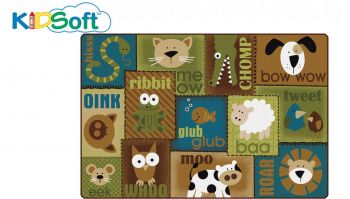 Carpets for Kids KIDSoft&#x2122; Animal Sounds Toddler Rug - Nature