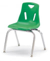 Jonticraft Berries® Stacking Chairs with Chrome-Plated Legs - 16" Ht - Set of 6 - Green