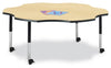 Jonticraft Berries® Six Leaf Activity Table - 60", Mobile - Gray/Navy/Gray