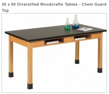 Diversified Woodcrafts Tables 36 x 60 - Chem Guard Top