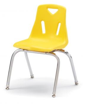 Jonticraft Berries® Stacking Chair with Chrome-Plated Legs - 14" Ht - Yellow