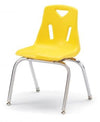 Jonticraft Berries® Stacking Chairs with Chrome-Plated Legs - 14" Ht - Set of 6 - Yellow