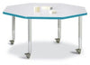 Jonticraft Berries® Octagon Activity Table - 48" X 48", Mobile - Gray/Blue/Gray