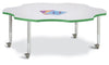 Jonticraft Berries® Six Leaf Activity Table - 60", Mobile - Gray/Purple/Gray
