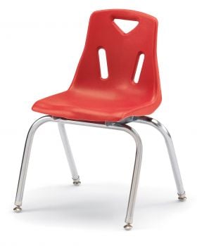 Jonticraft Berries® Stacking Chair with Chrome-Plated Legs - 16" Ht - Red