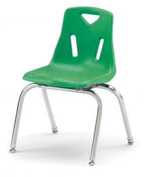 Jonticraft Berries® Stacking Chair with Chrome-Plated Legs - 14" Ht - Green