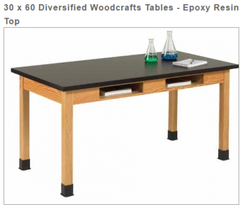 Diversified Woodcrafts Tables 24 x 72 - Chem Guard Top