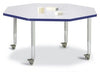 Jonticraft Berries® Octagon Activity Table - 48" X 48", Mobile - Gray/Green/Gray