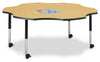 Jonticraft Berries® Six Leaf Activity Table - 60", Mobile - Gray/Orange/Gray