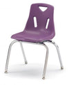 Jonticraft Berries® Stacking Chairs with Chrome-Plated Legs - 12" Ht - Set of 6 - Purple
