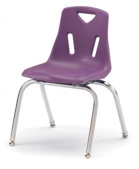 Jonticraft Berries® Stacking Chair with Chrome-Plated Legs - 16" Ht - Purple