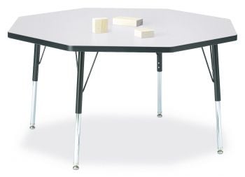 Jonticraft Berries® Octagon Activity Table - 48" X 48", A-height - Gray/Black/Black