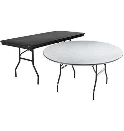 PS Furniture Classic Series&#x2122; Lightweight "SUPER DURABLE" ABS Plastic Banquet 60" Round Folding Tables