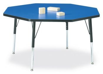 Jonticraft Berries® Octagon Activity Table - 48" X 48", A-height - Blue/Black/Black