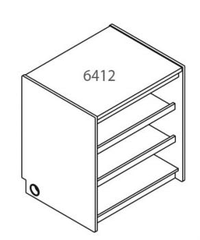 Tesco Circulation Desk Open Storage, 2 Slide Out Shelves, 32" h, 36"h, 39"h