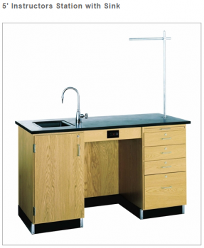 Diversified Woodcrafts 5' Instructors Station with Sink